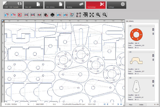 CNC cutting software screen shot